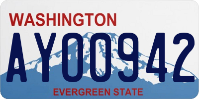 WA license plate AYO0942