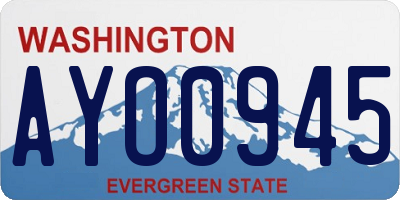 WA license plate AYO0945