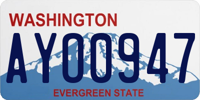 WA license plate AYO0947