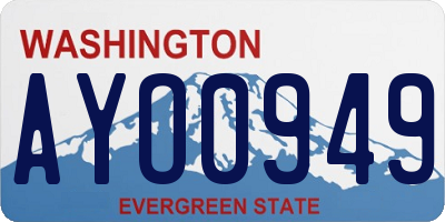 WA license plate AYO0949