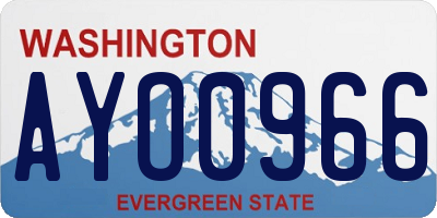 WA license plate AYO0966