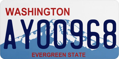 WA license plate AYO0968