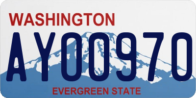 WA license plate AYO0970