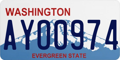 WA license plate AYO0974