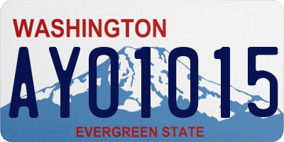 WA license plate AYO1015