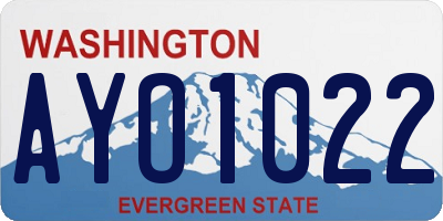 WA license plate AYO1022