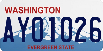 WA license plate AYO1026