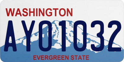 WA license plate AYO1032