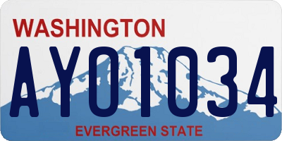 WA license plate AYO1034