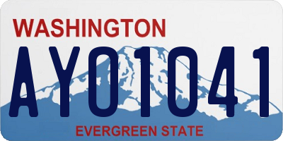 WA license plate AYO1041