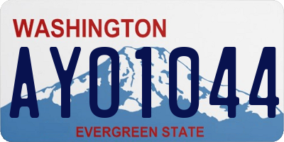 WA license plate AYO1044
