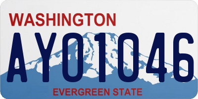 WA license plate AYO1046