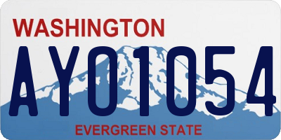 WA license plate AYO1054