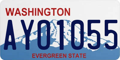 WA license plate AYO1055