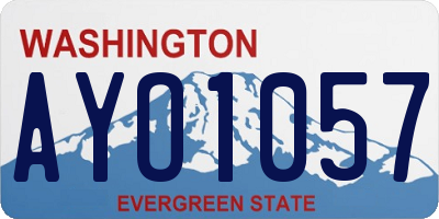 WA license plate AYO1057