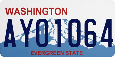 WA license plate AYO1064