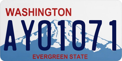 WA license plate AYO1071