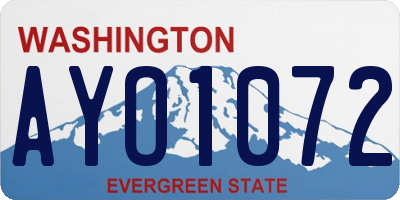 WA license plate AYO1072