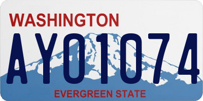 WA license plate AYO1074