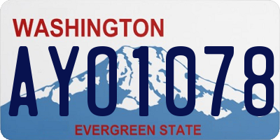 WA license plate AYO1078