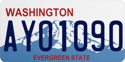 WA license plate AYO1090