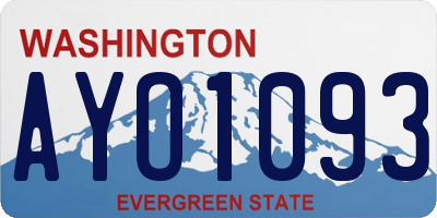 WA license plate AYO1093