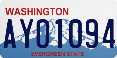 WA license plate AYO1094