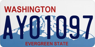 WA license plate AYO1097