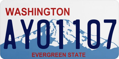 WA license plate AYO1107