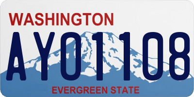 WA license plate AYO1108
