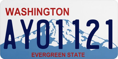 WA license plate AYO1121