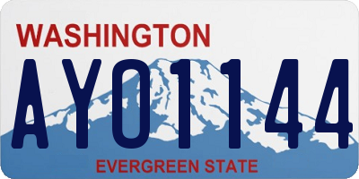 WA license plate AYO1144