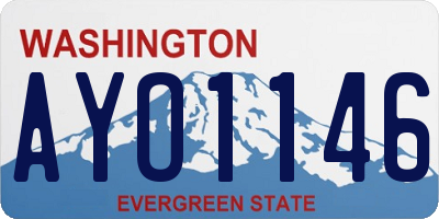 WA license plate AYO1146