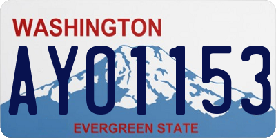 WA license plate AYO1153