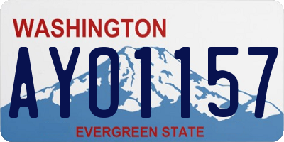WA license plate AYO1157