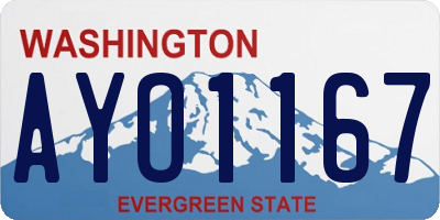 WA license plate AYO1167