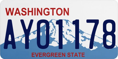 WA license plate AYO1178