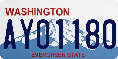 WA license plate AYO1180