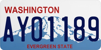 WA license plate AYO1189