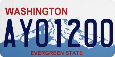 WA license plate AYO1200