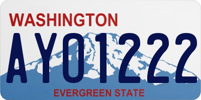 WA license plate AYO1222