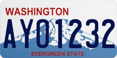 WA license plate AYO1232