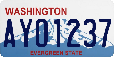 WA license plate AYO1237
