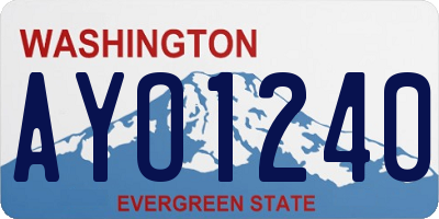 WA license plate AYO1240
