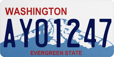 WA license plate AYO1247