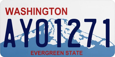 WA license plate AYO1271