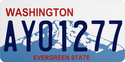 WA license plate AYO1277