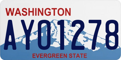 WA license plate AYO1278
