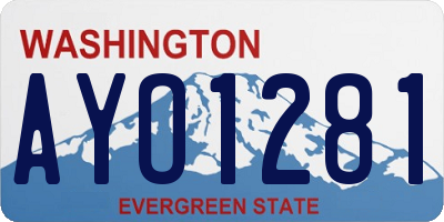 WA license plate AYO1281