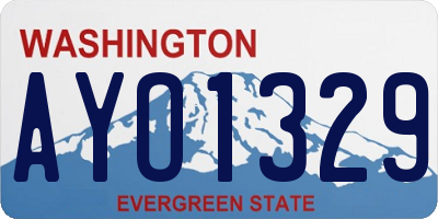 WA license plate AYO1329